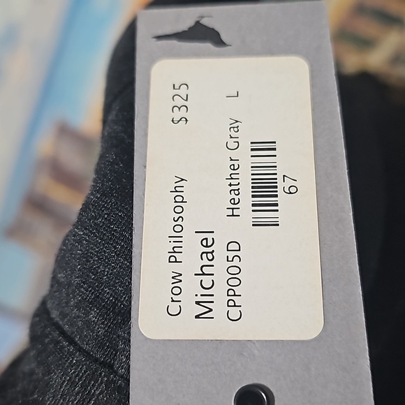 Crow Philosophy‎ Italy Heather Gray Casual Pants Size Large NWT - Picture 10 of 11